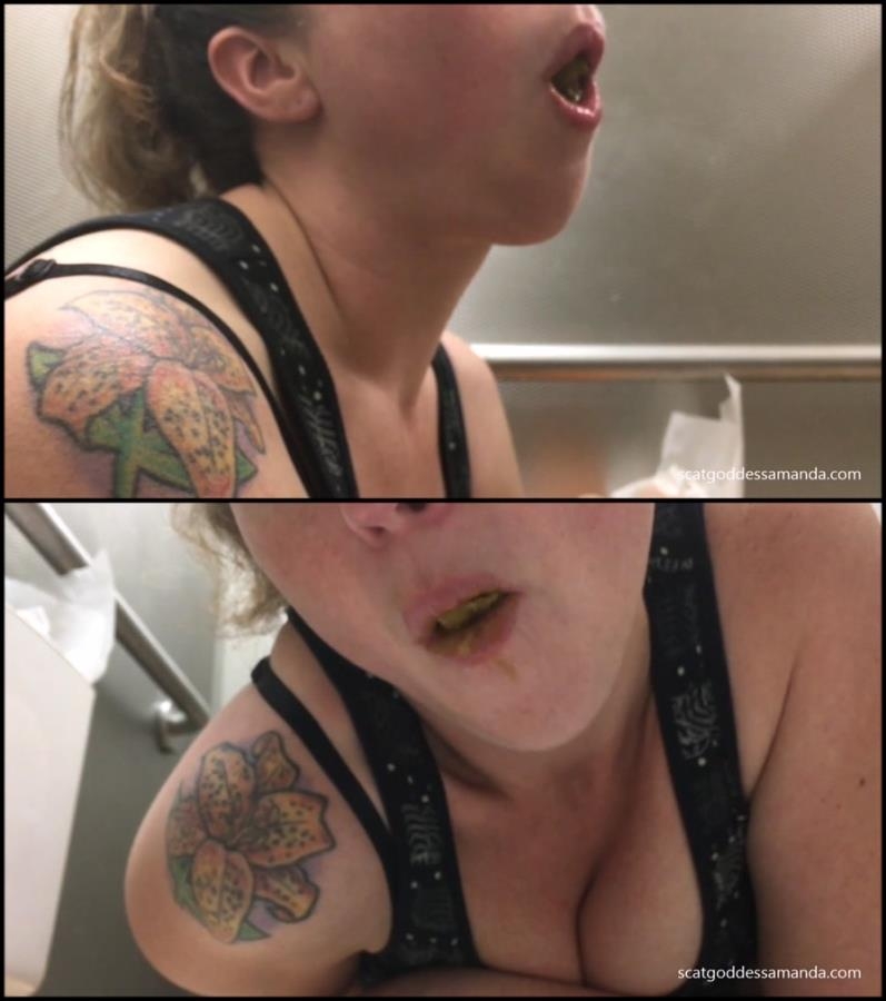 Woman amateur shitting in public toilet and suck turd 2018 (Special #234) [FullHD/1920x1080]